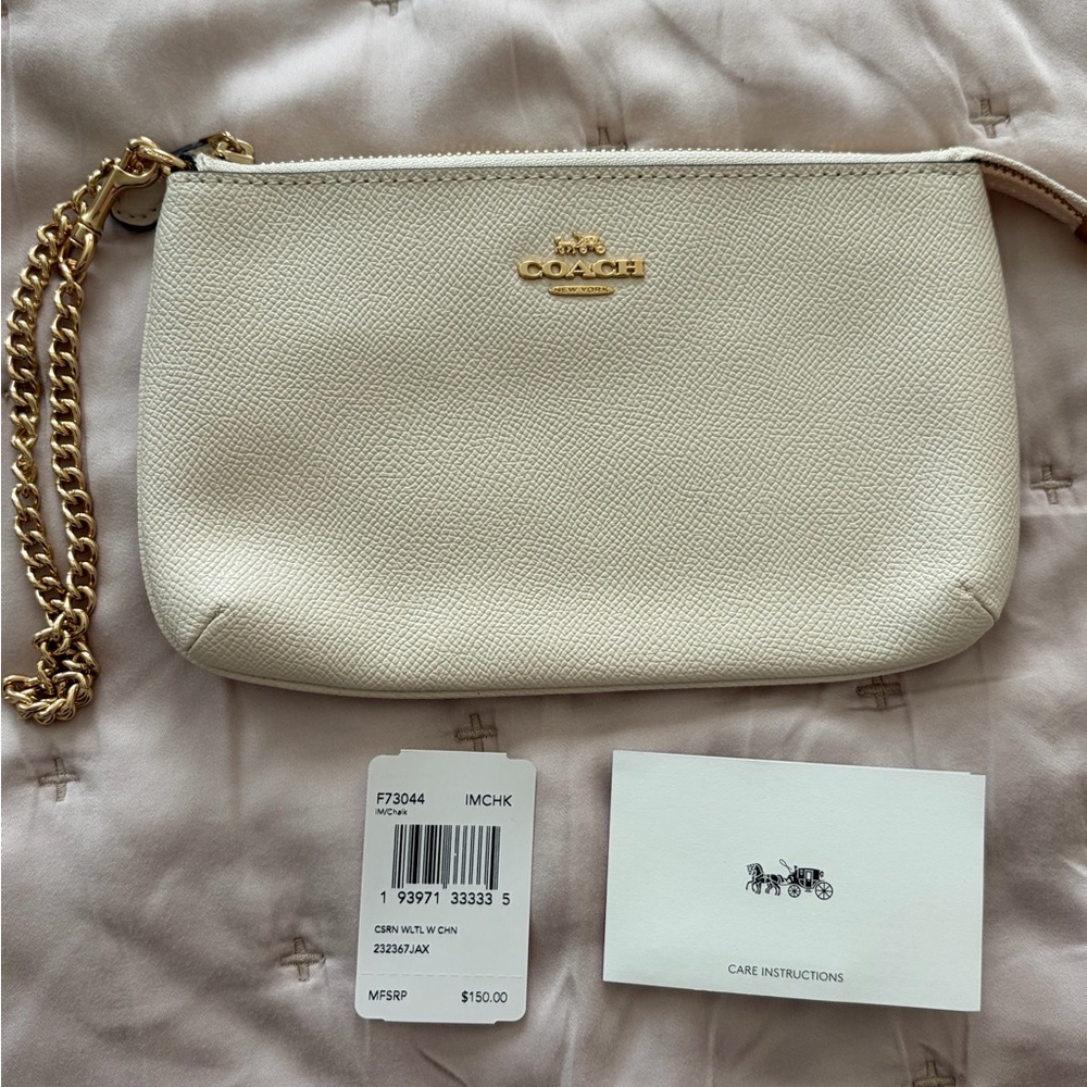 Coach Wristlet with Gold Chain